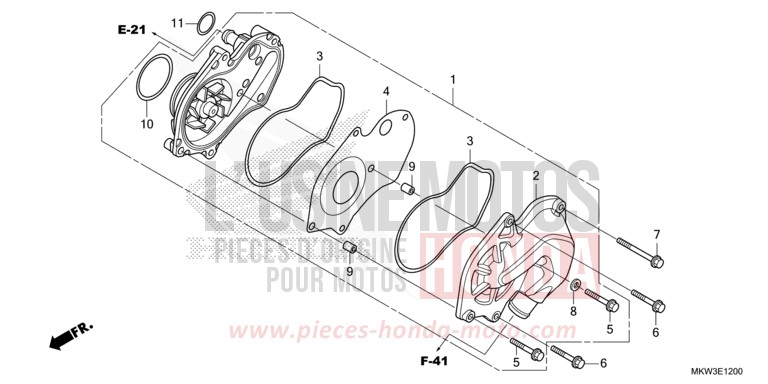 POMPE A EAU von NC750X DCT GRAND PRIX RED (R380) von 2021